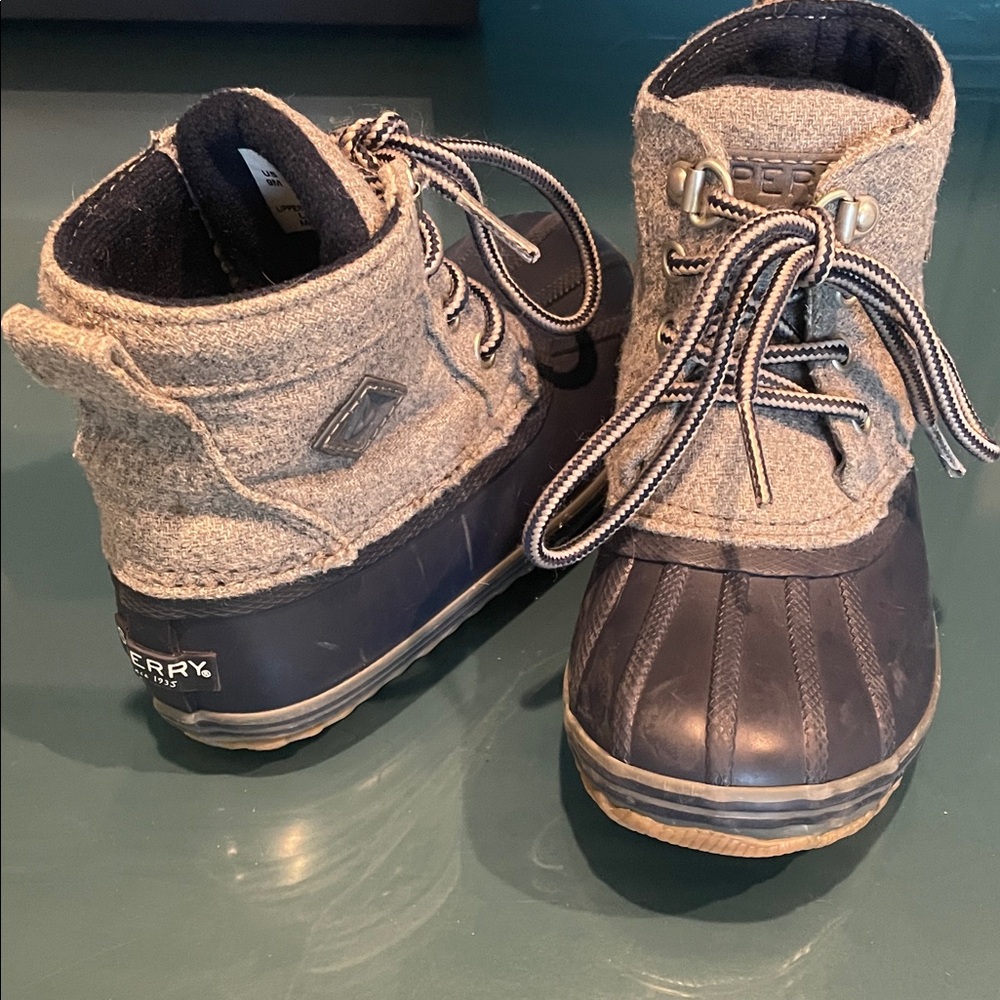 Sperry Charcoal and Navy Duck Boots